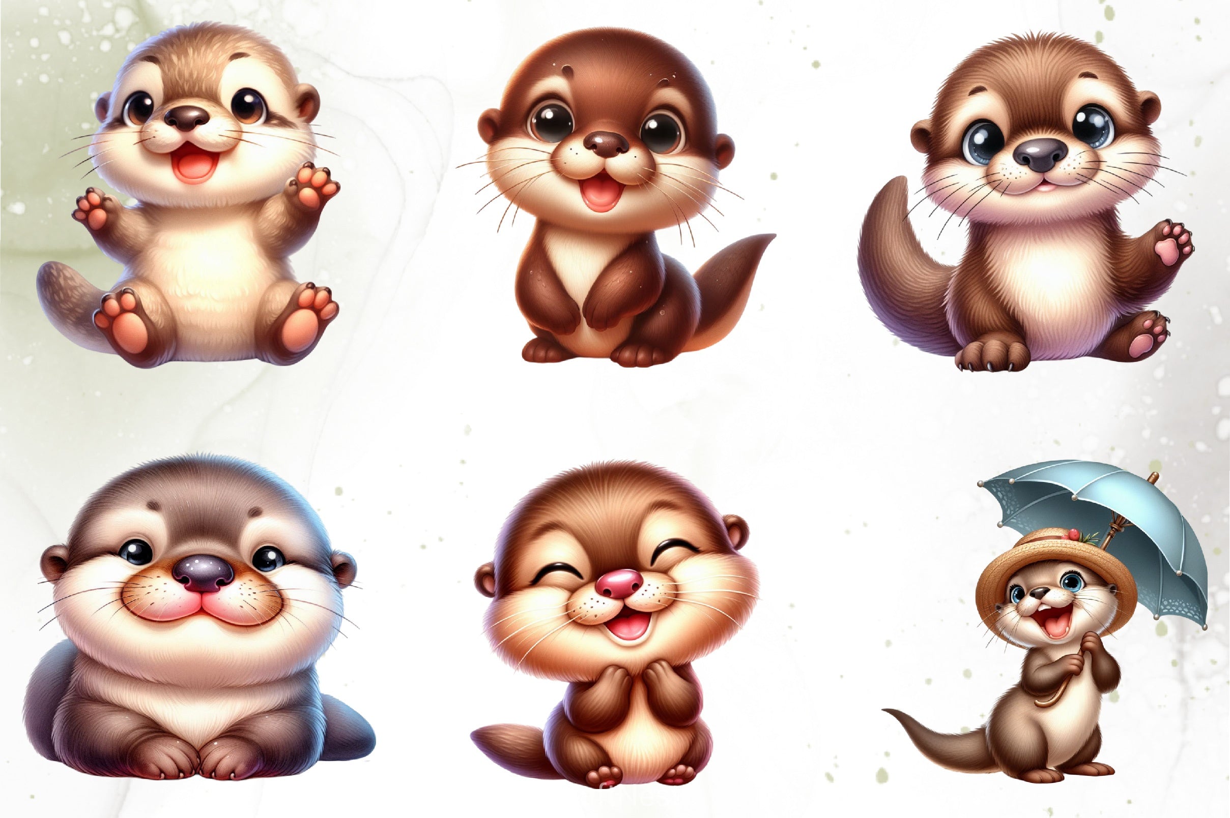 Cute Otter Clipart Bundle - CraftNest - Digital Crafting and Art