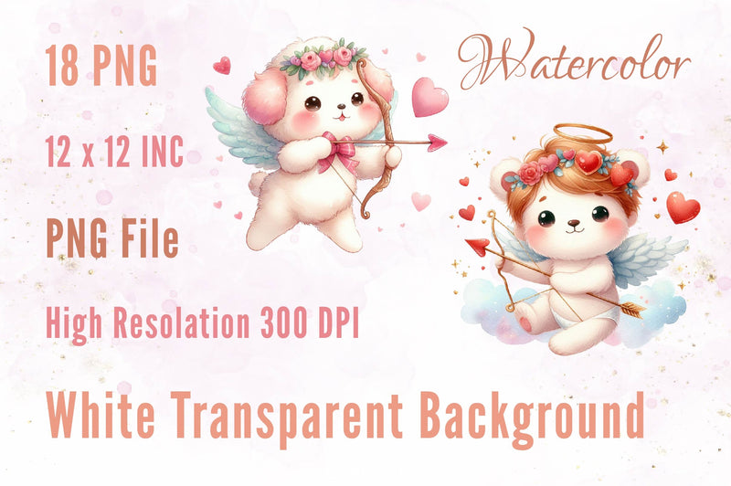 Cupid Valentines Day Clipart Bundle - CraftNest - Digital Crafting and Art