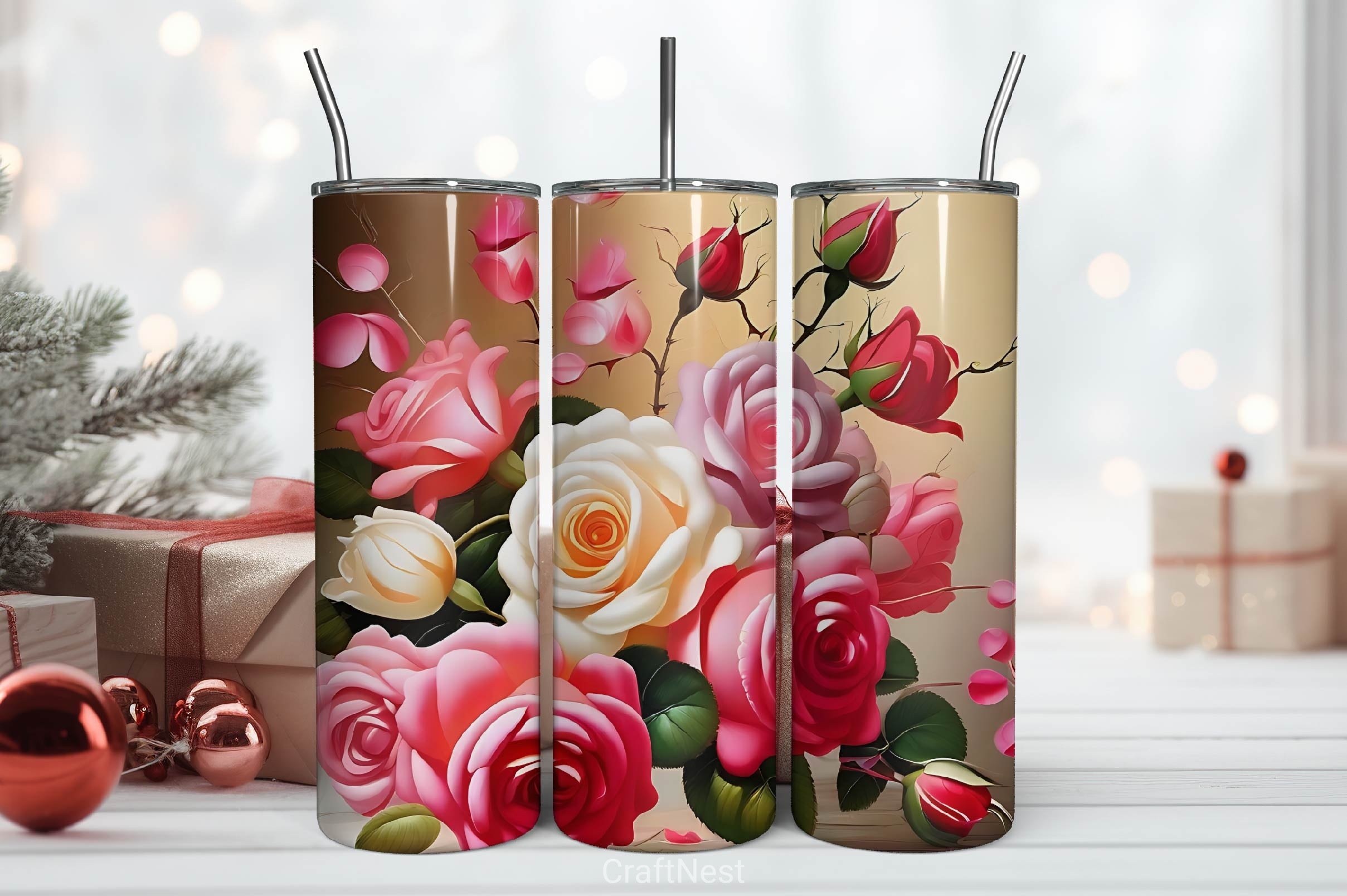Flower Tumbler Wrap Bundle 26 - CraftNest - Digital Crafting and Art