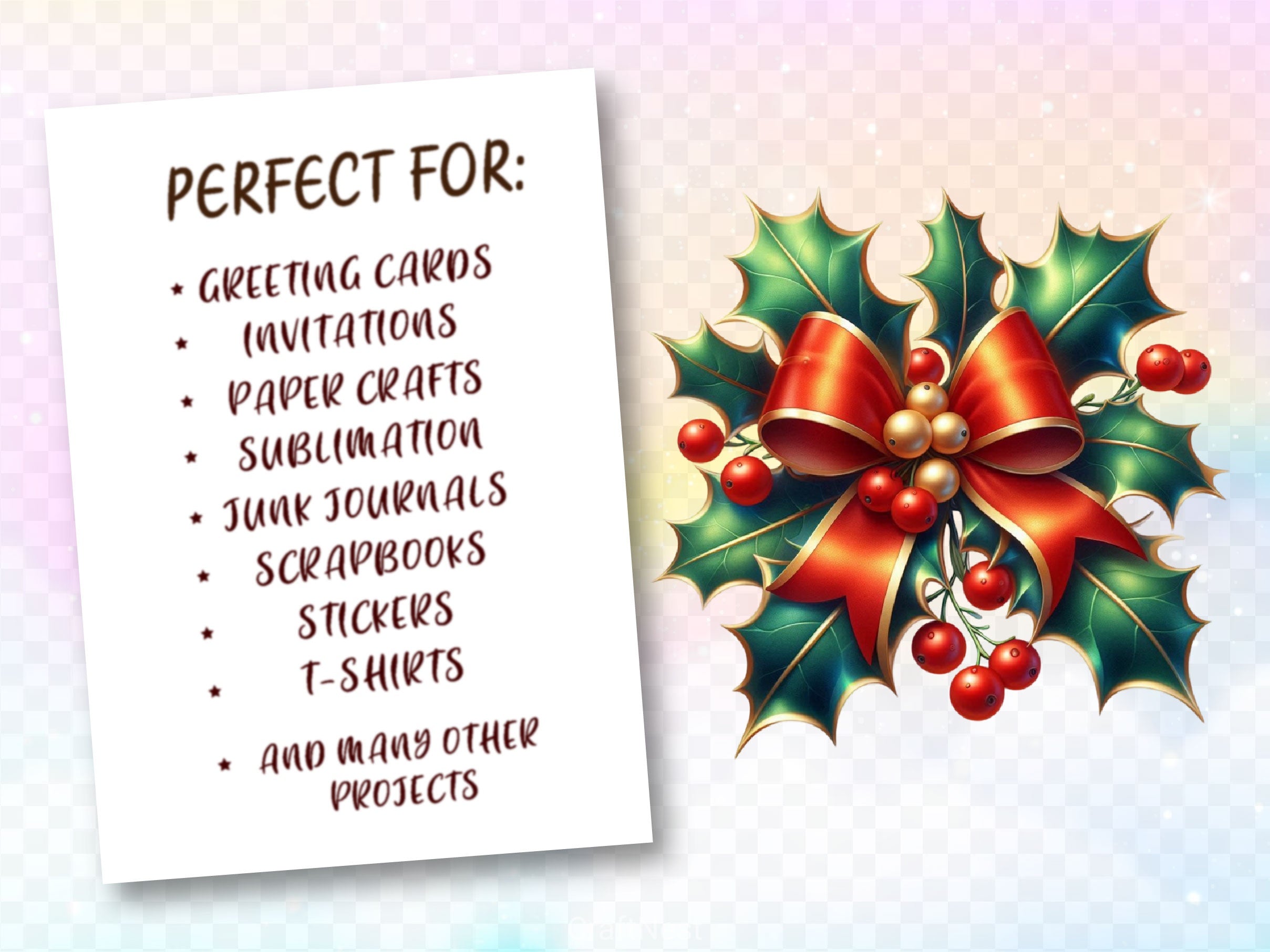 Christmas Holly Clipart Bundle 2 - CraftNest - Digital Crafting and Art