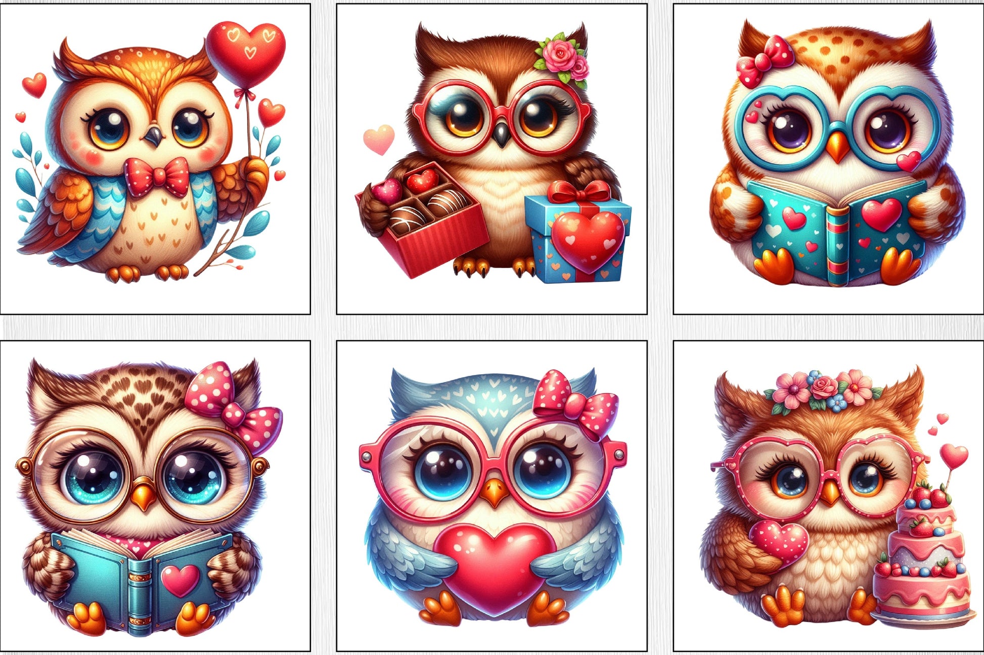 Valentine Owl Clipart Bundle 3 - CraftNest - Digital Crafting and Art