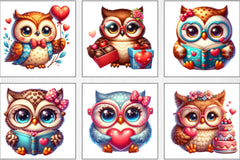 Valentine Owl Clipart Bundle 3 - CraftNest - Digital Crafting and Art