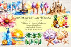 Summer Holiday Clipart - CraftNest - Digital Crafting and Art
