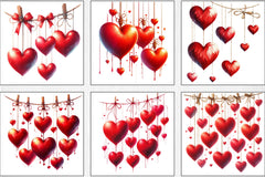 Valentine Red Hearts Clipart Bundle - CraftNest - Digital Crafting and Art