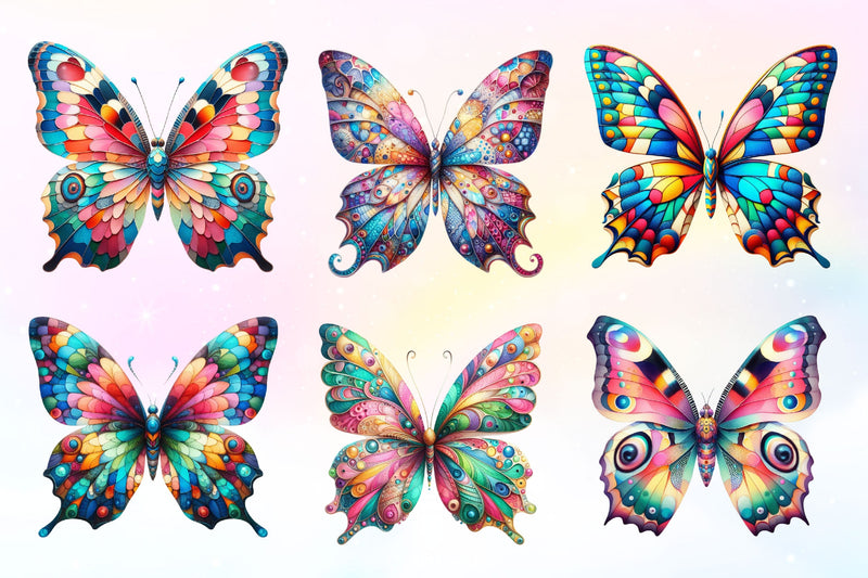 Patchwork Butterfly Clipart Bundle - CraftNest - Digital Crafting and Art