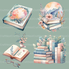 Boho Books Clipart Bundle - CraftNest - Digital Crafting and Art