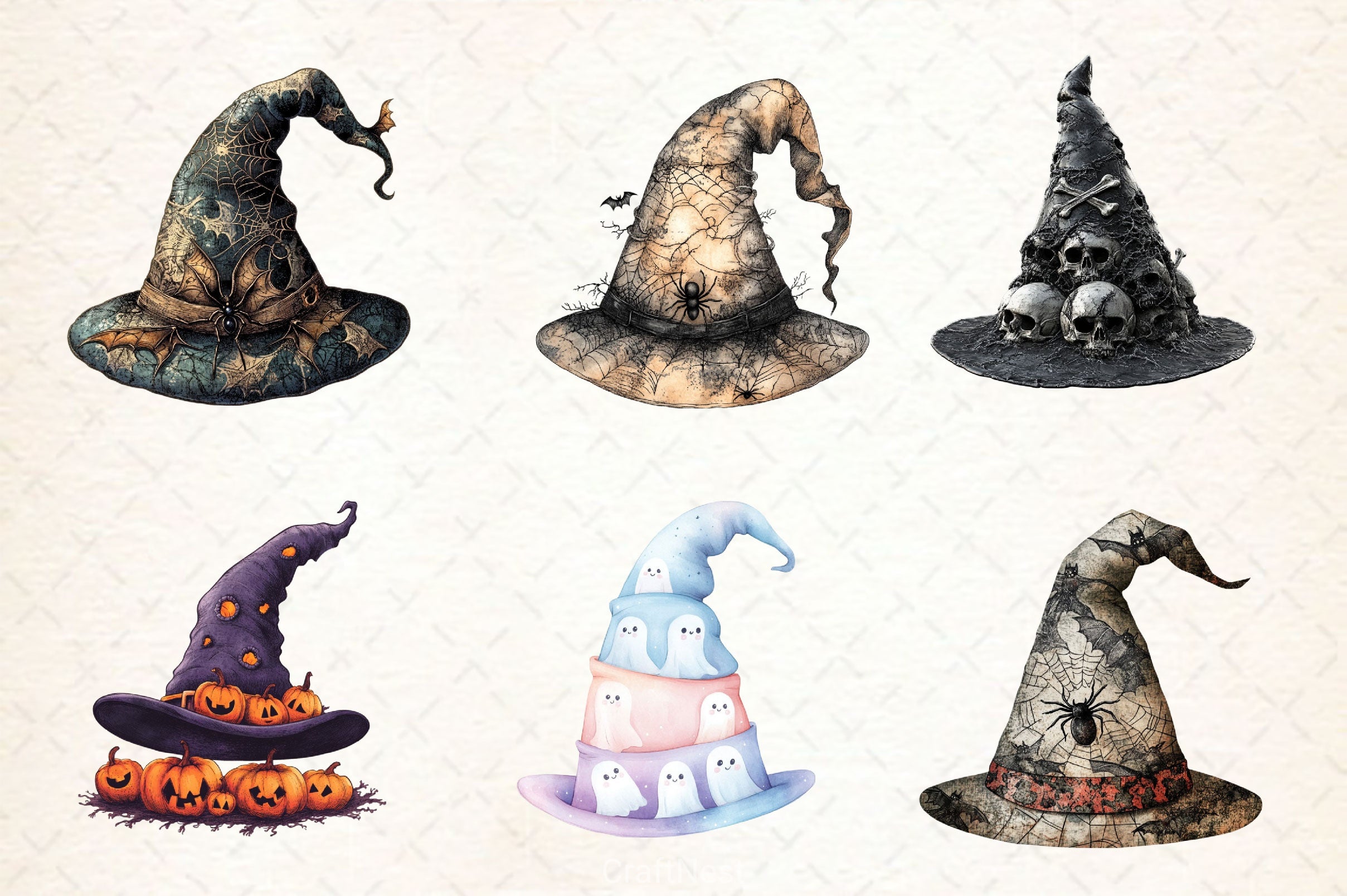 Halloween Witch Hat Clipart Bundle 2 - CraftNest - Digital Crafting and Art