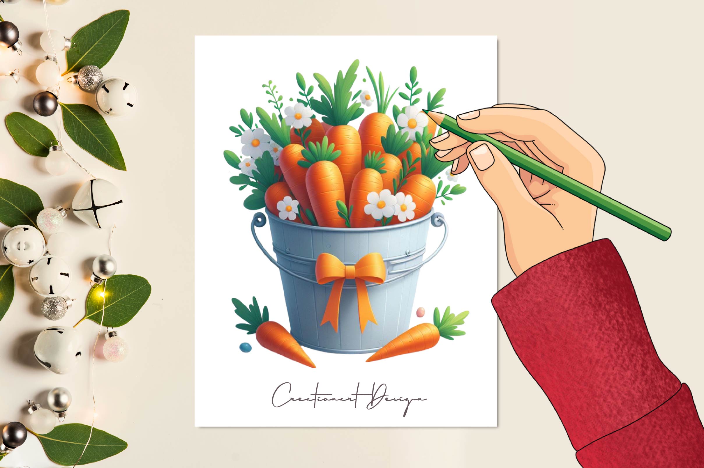 Carrot In Basket Clipart Bundle - CraftNest - Digital Crafting and Art