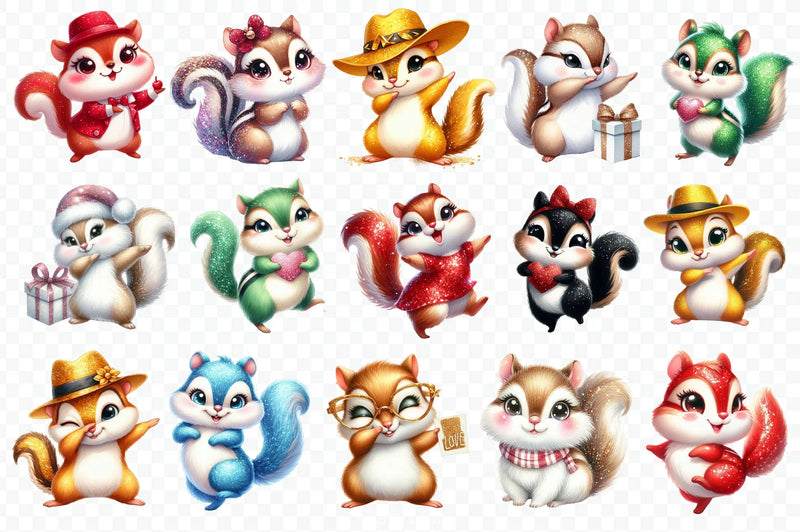 Chipmunk Clipart Bundle - CraftNest - Digital Crafting and Art