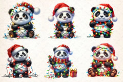 Cute Panda Christmas Clipart Bundle - CraftNest - Digital Crafting and Art