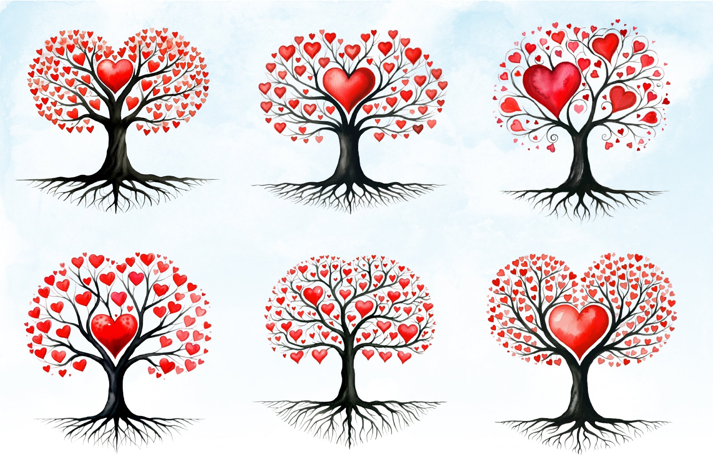 Valentine Heart Tree Clipart Bundle - CraftNest - Digital Crafting and Art
