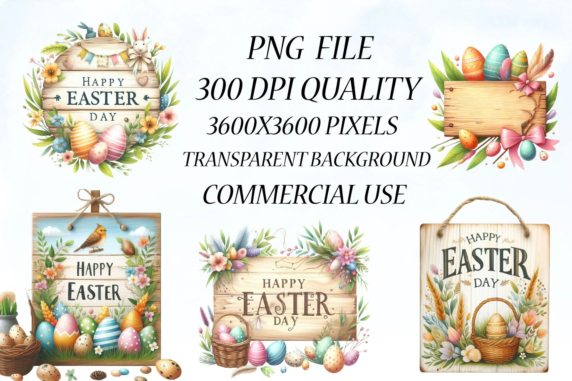 Happy Easter Clipart Bundle 3 - CraftNest - Digital Crafting and Art