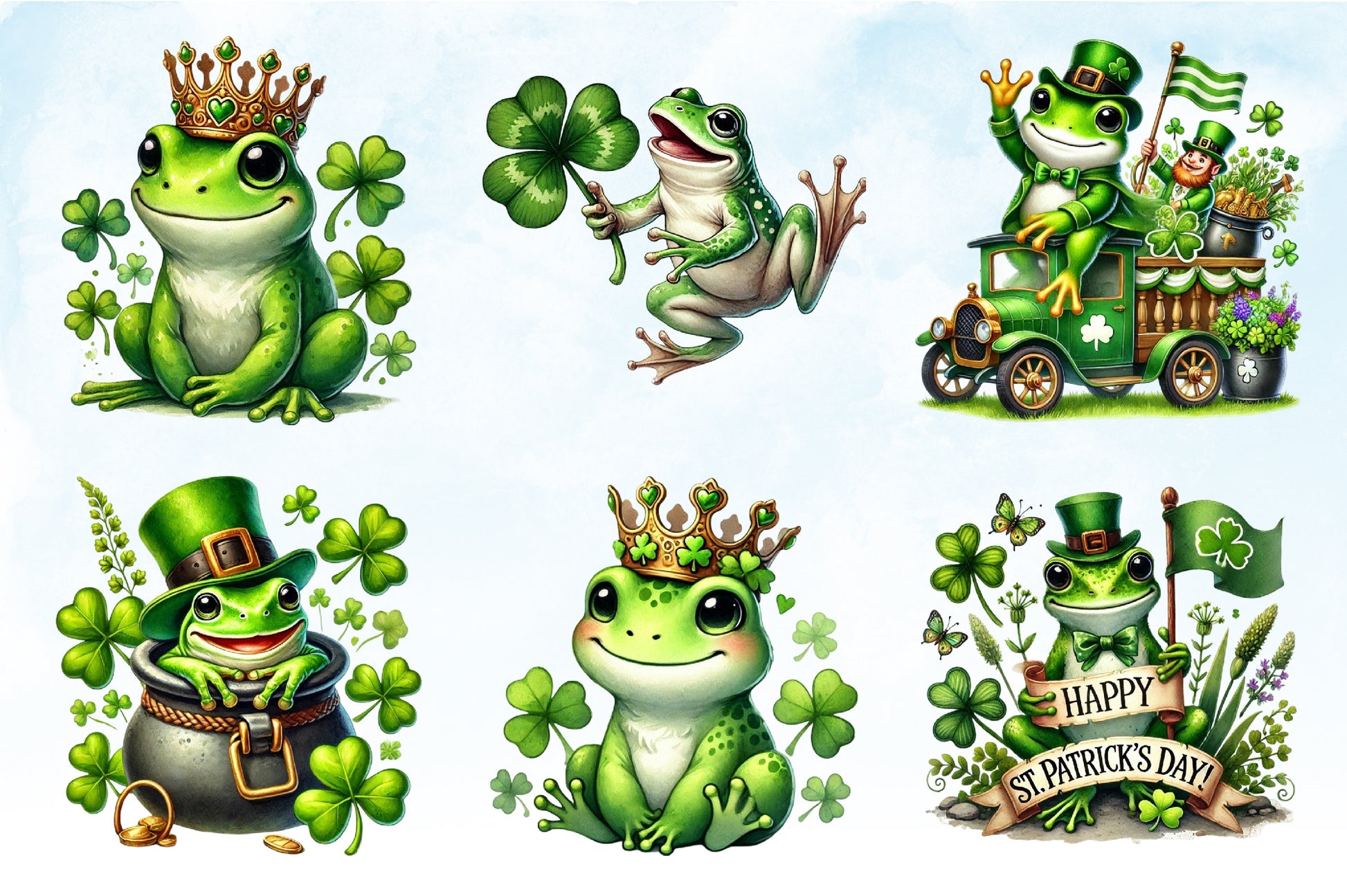 St. Patrick's Frog Clipart Bundle - CraftNest - Digital Crafting and Art