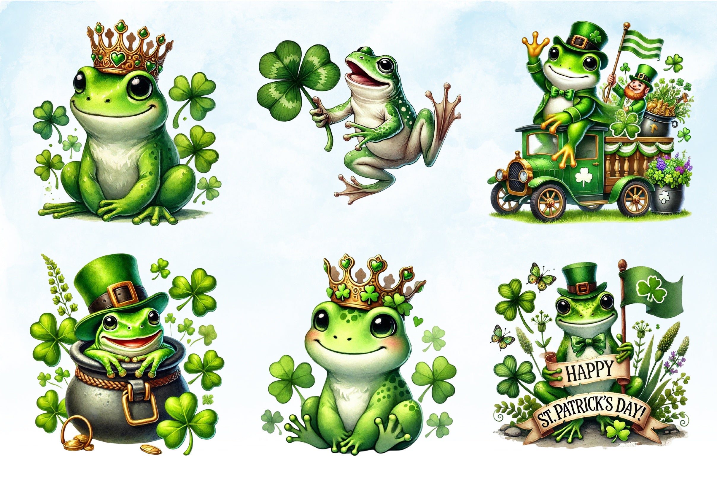 St. Patrick's Frog Clipart Bundle - CraftNest - Digital Crafting and Art