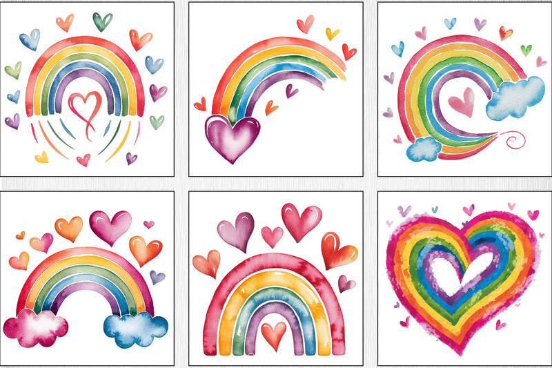 Valentine's Day Rainbow Clipart Bundle 2 - CraftNest - Digital Crafting and Art
