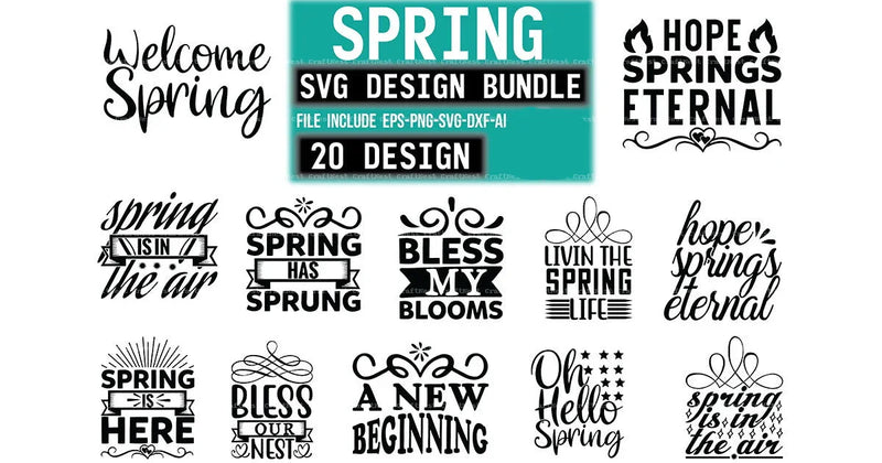 Spring Design SVG Bundle - CraftNest - Digital Crafting and Art