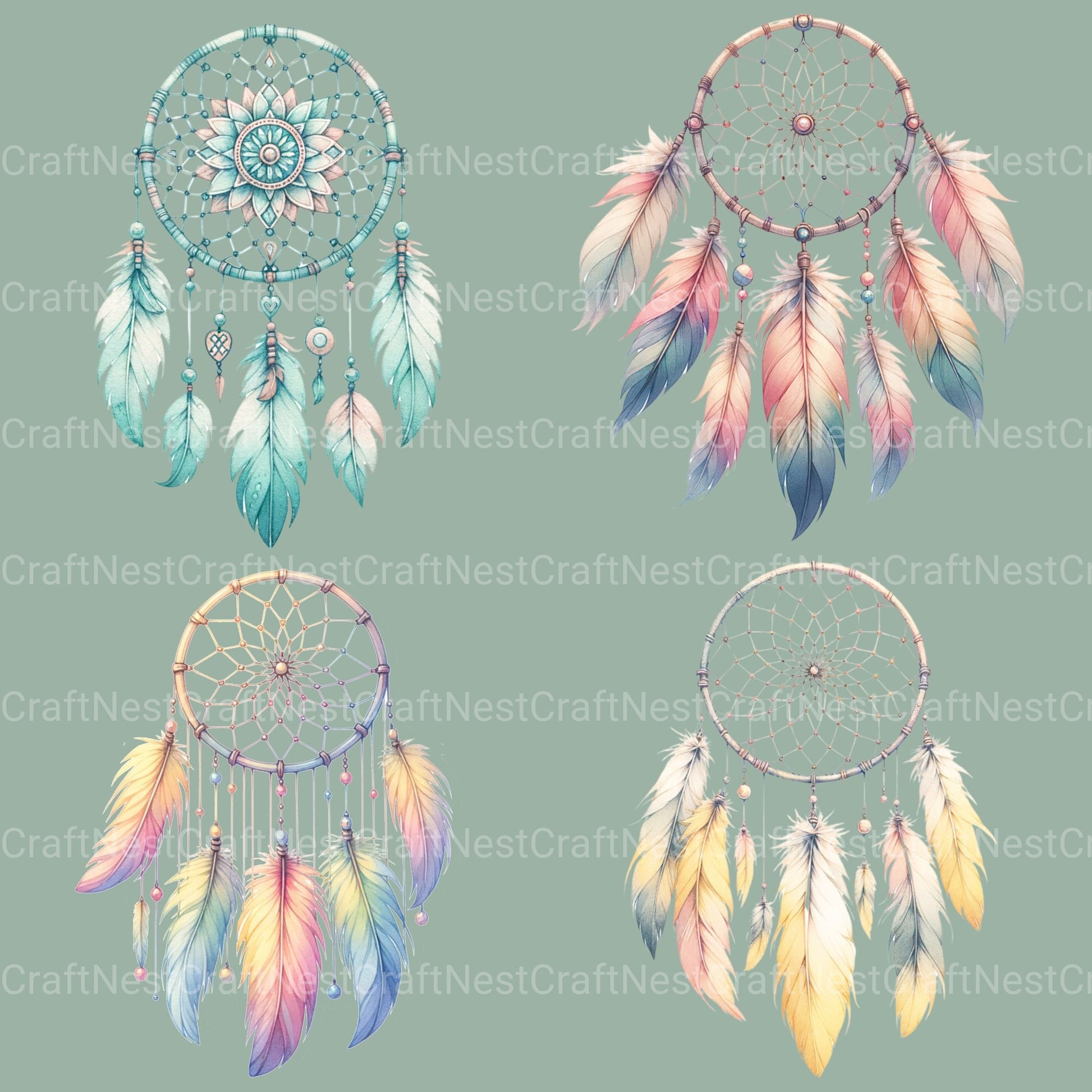 Dreamcatchers Clipart Bundle 1 - CraftNest - Digital Crafting and Art