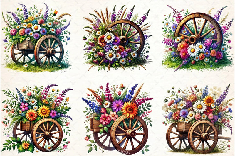 Spring Wheel Clipart Bundle - CraftNest - Digital Crafting and Art