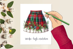Christmas Plaid Skirt Clipart Bundle 3 - CraftNest - Digital Crafting and Art