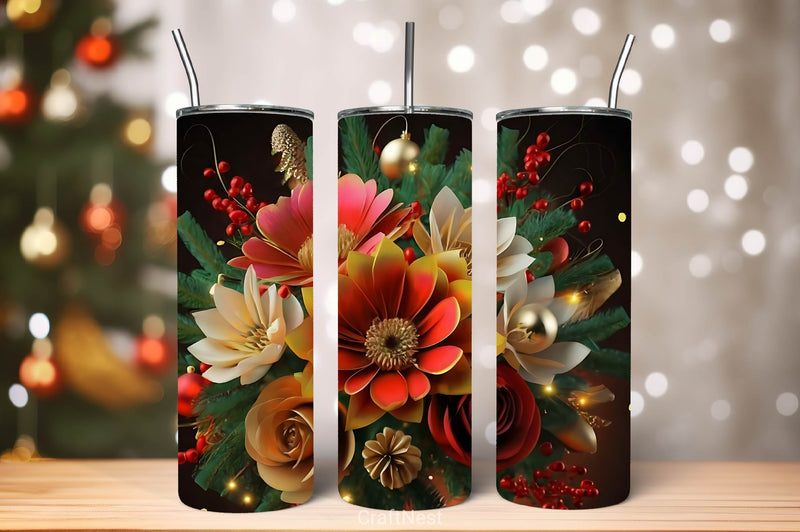 Flower Tumbler Wrap Bundle 31 - CraftNest - Digital Crafting and Art