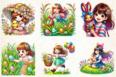 Easter Girl Clipart Bundle - CraftNest - Digital Crafting and Art
