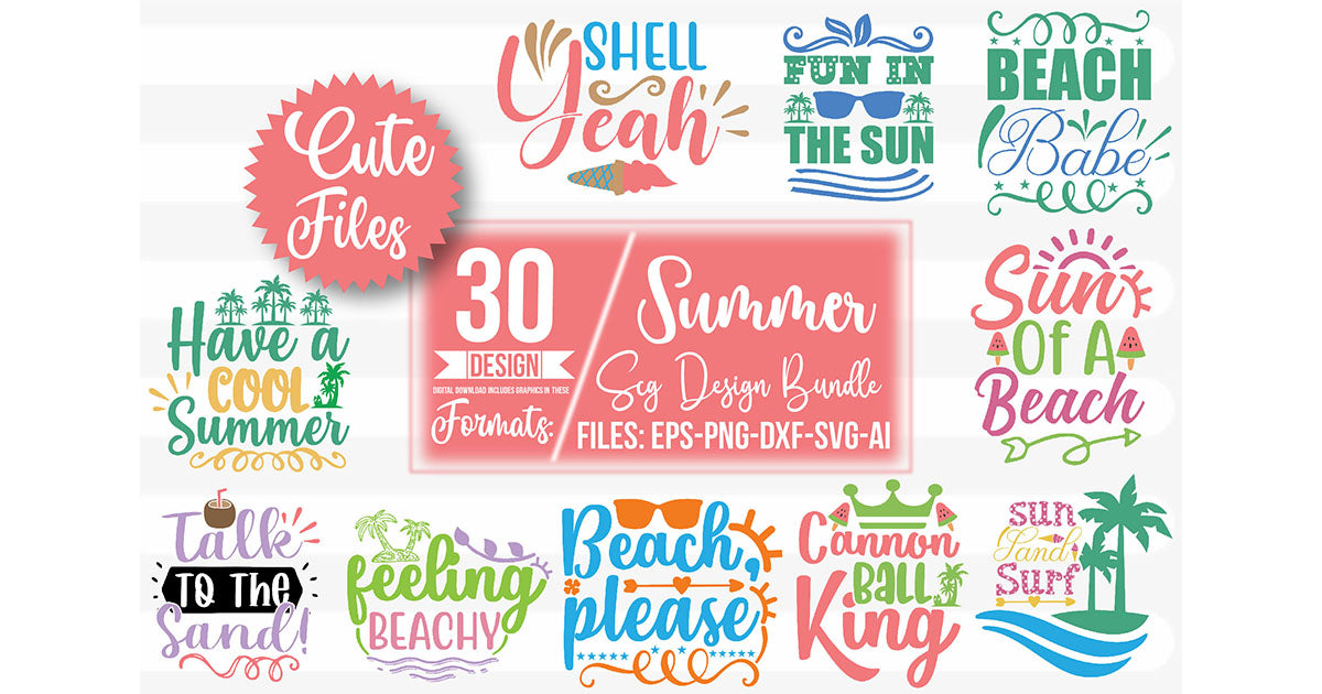 Summer SVG Bundle 9 - CraftNest - Digital Crafting and Art
