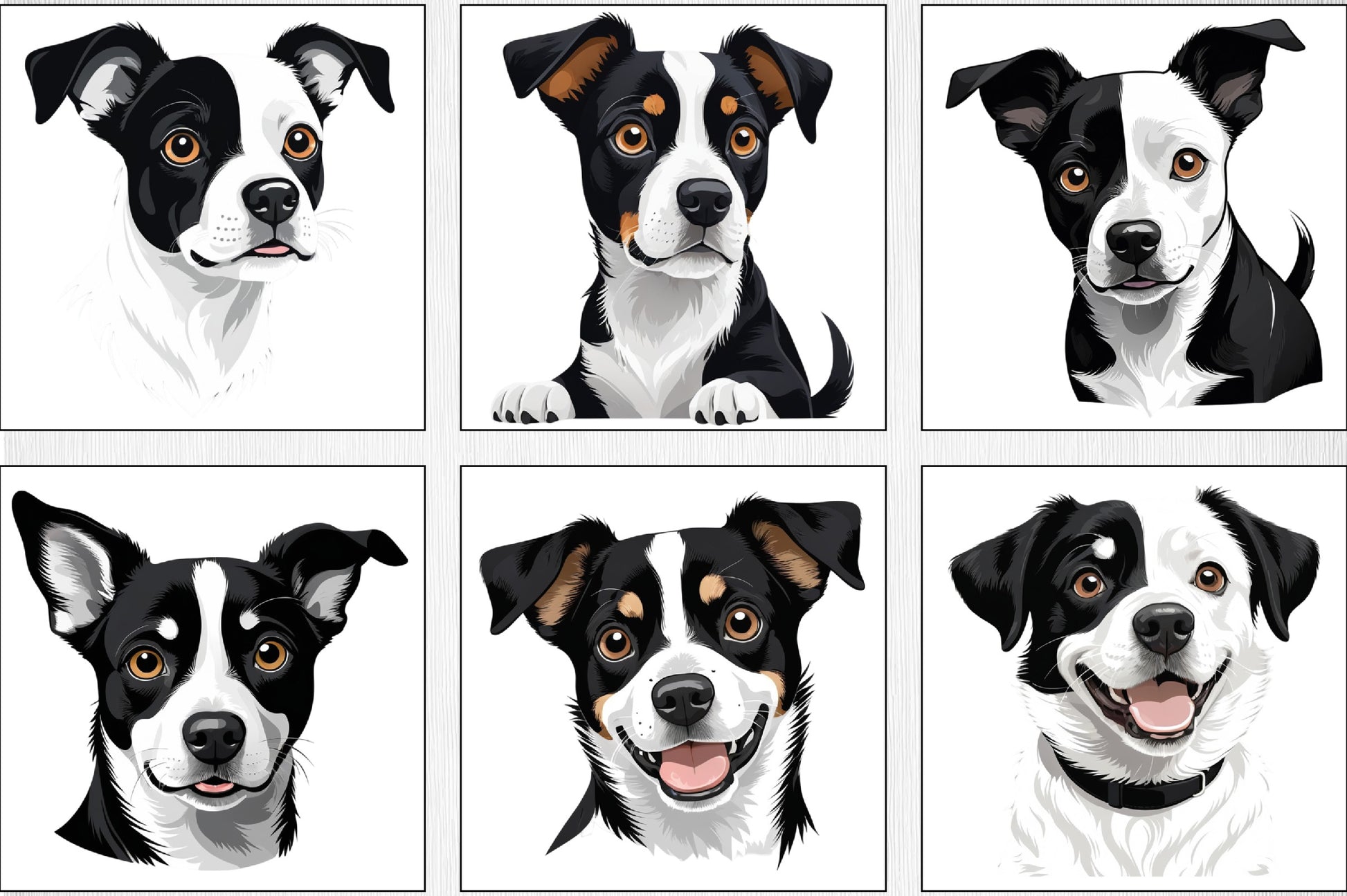 Cute Black & White Dog Clipart Bundle - CraftNest - Digital Crafting and Art