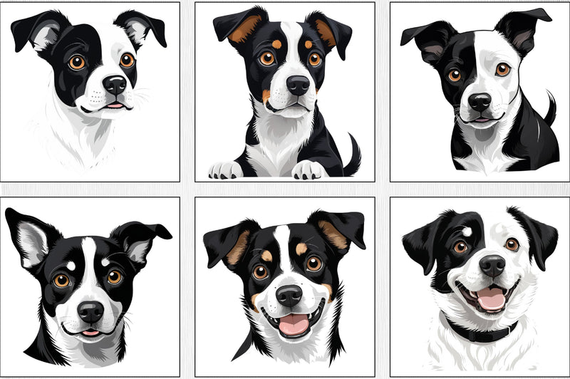 Cute Black & White Dog Clipart Bundle - CraftNest - Digital Crafting and Art