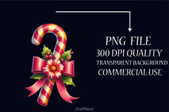 Candy Cane Clipart Bundle - CraftNest - Digital Crafting and Art