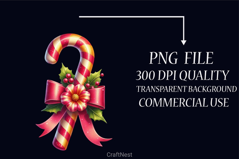 Candy Cane Clipart Bundle - CraftNest - Digital Crafting and Art