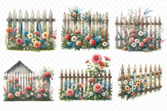 Rustic Picket Fences Clipart Bundle 2 - CraftNest - Digital Crafting and Art