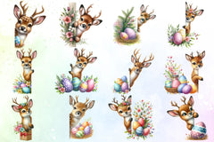 Easter Deer Peeking Clipart Bundle - CraftNest - Digital Crafting and Art
