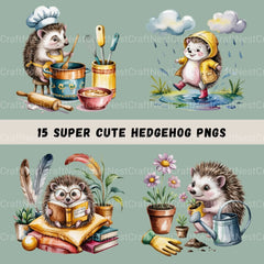 Hedgehogs Clipart Bundle - CraftNest - Digital Crafting and Art