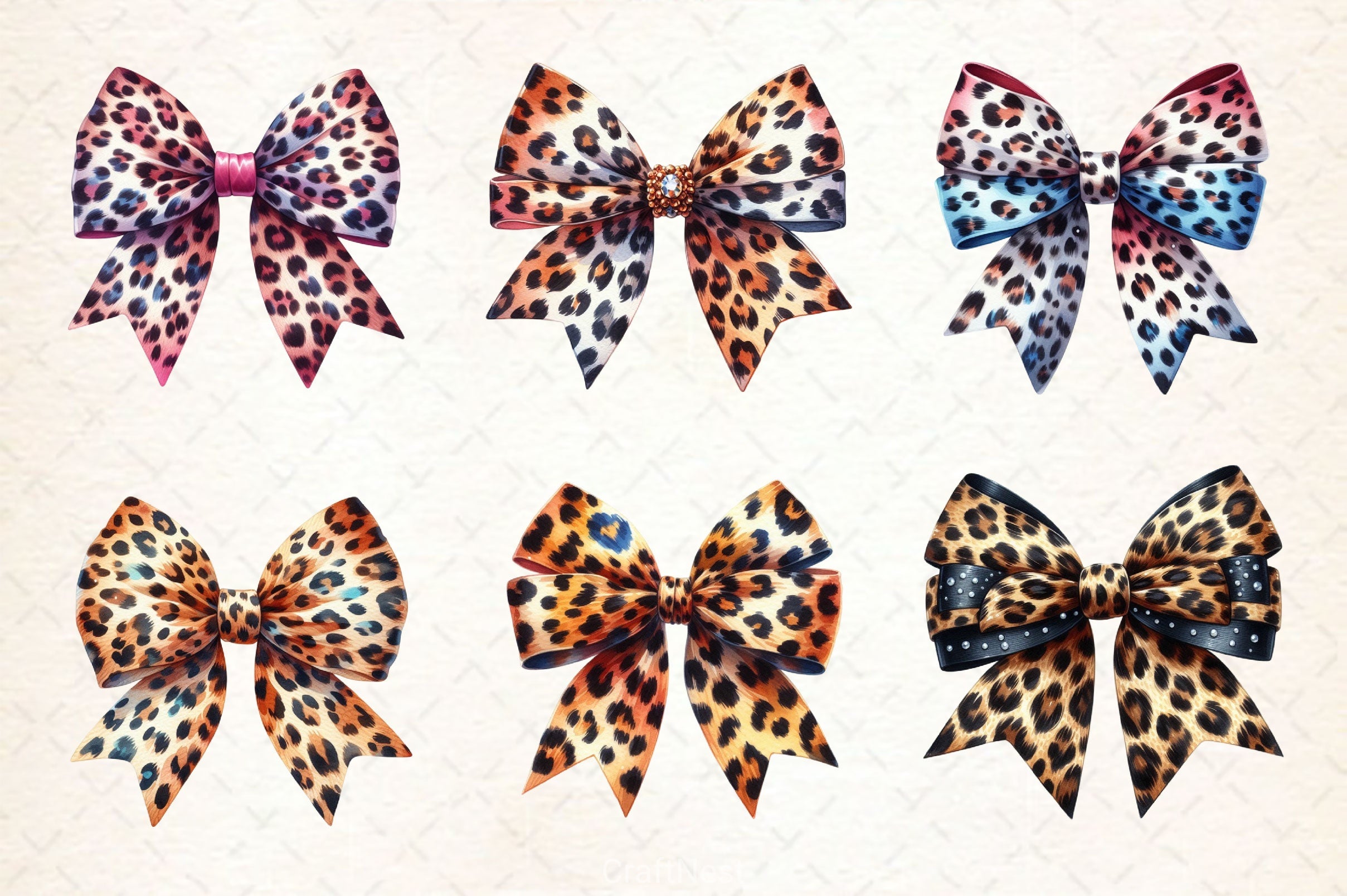 Leopard Bows Clipart Bundle - CraftNest - Digital Crafting and Art
