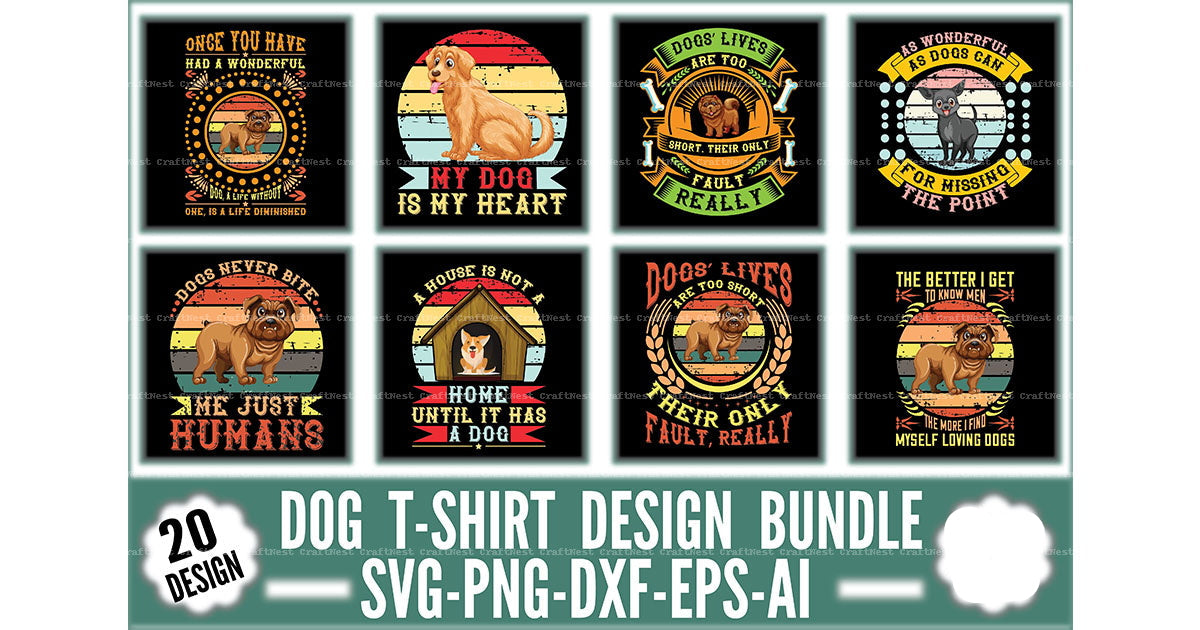 Dog T-Shirt Design SVG Bundle 1