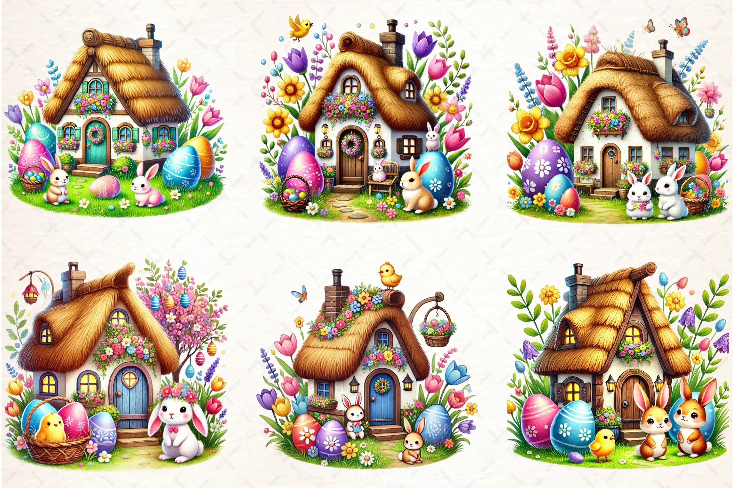 Easter House Clipart Bundle 2 - CraftNest - Digital Crafting and Art