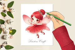 Cute Fairy Red Dress Clipart Bundle - CraftNest - Digital Crafting and Art