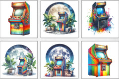 Retro Arcade Machine Clipart Bundle - CraftNest - Digital Crafting and Art