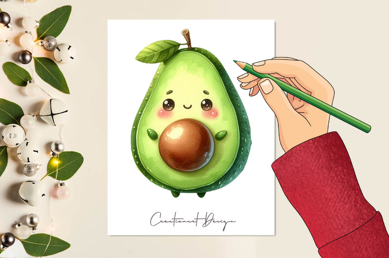 Cute Avocado Clipart Bundle 2 - CraftNest - Digital Crafting and Art