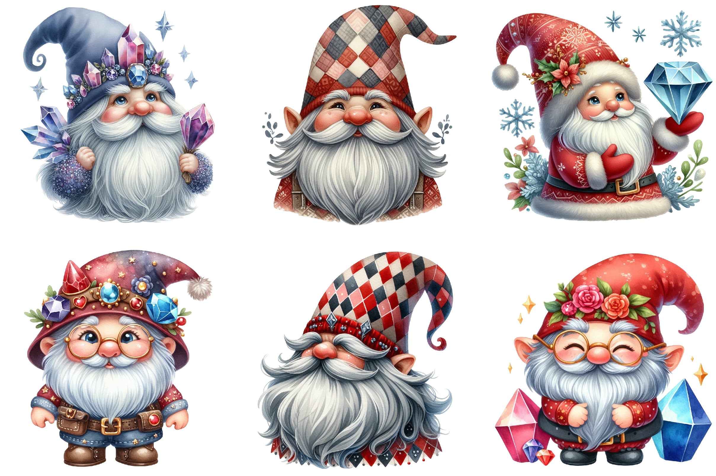 Diamond Gnome Clipart Bundle