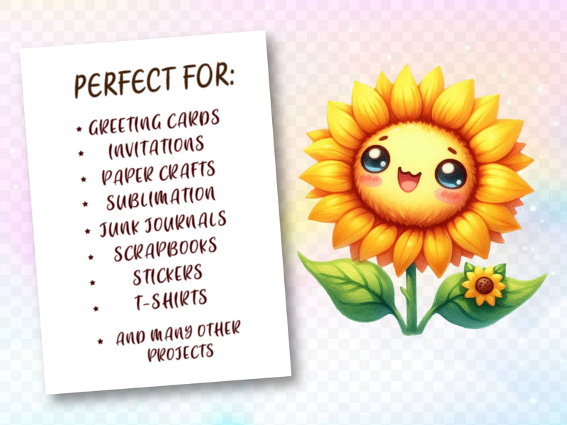 Flower Kawaii Clipart Bundle - CraftNest - Digital Crafting and Art