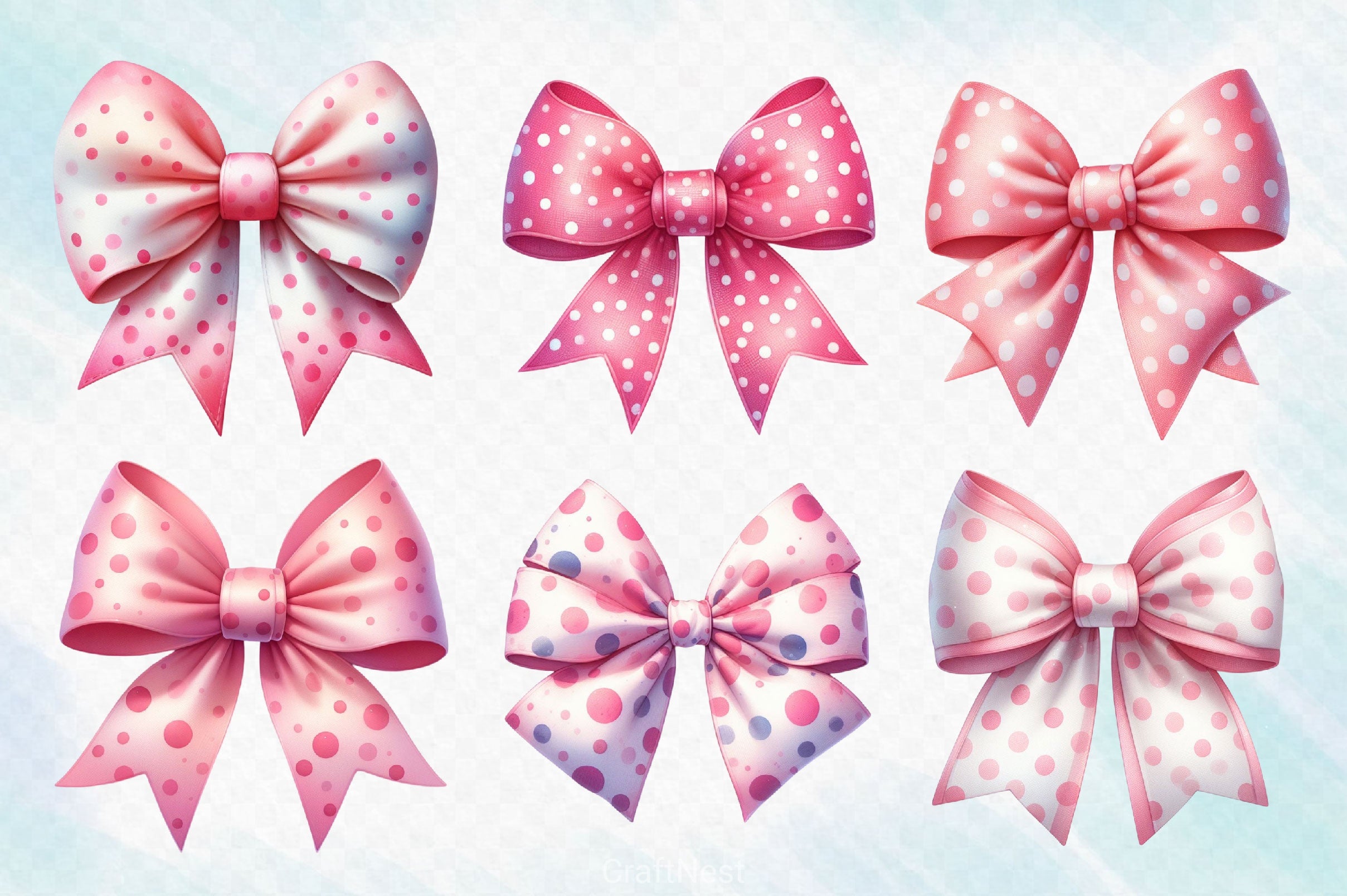 Pink Bow Clipart Bundle - CraftNest - Digital Crafting and Art