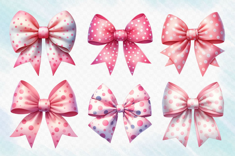 Pink Bow Clipart Bundle - CraftNest - Digital Crafting and Art