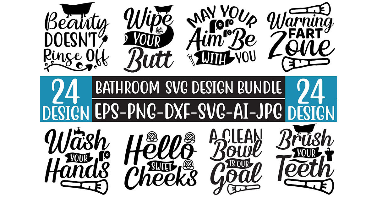 Bathroom SVG Bundle 3 - CraftNest - Digital Crafting and Art