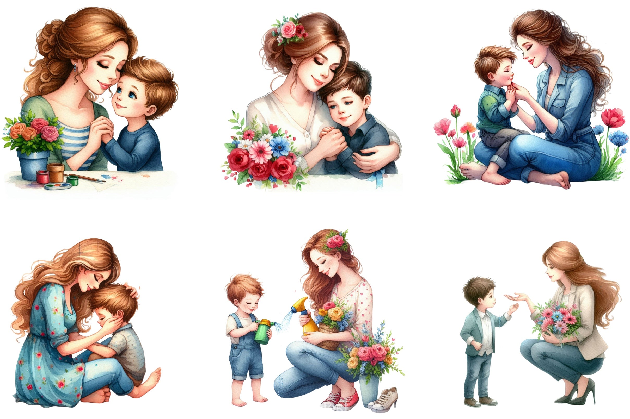 Mom & Baby Clipart Bundle - CraftNest - Digital Crafting and Art