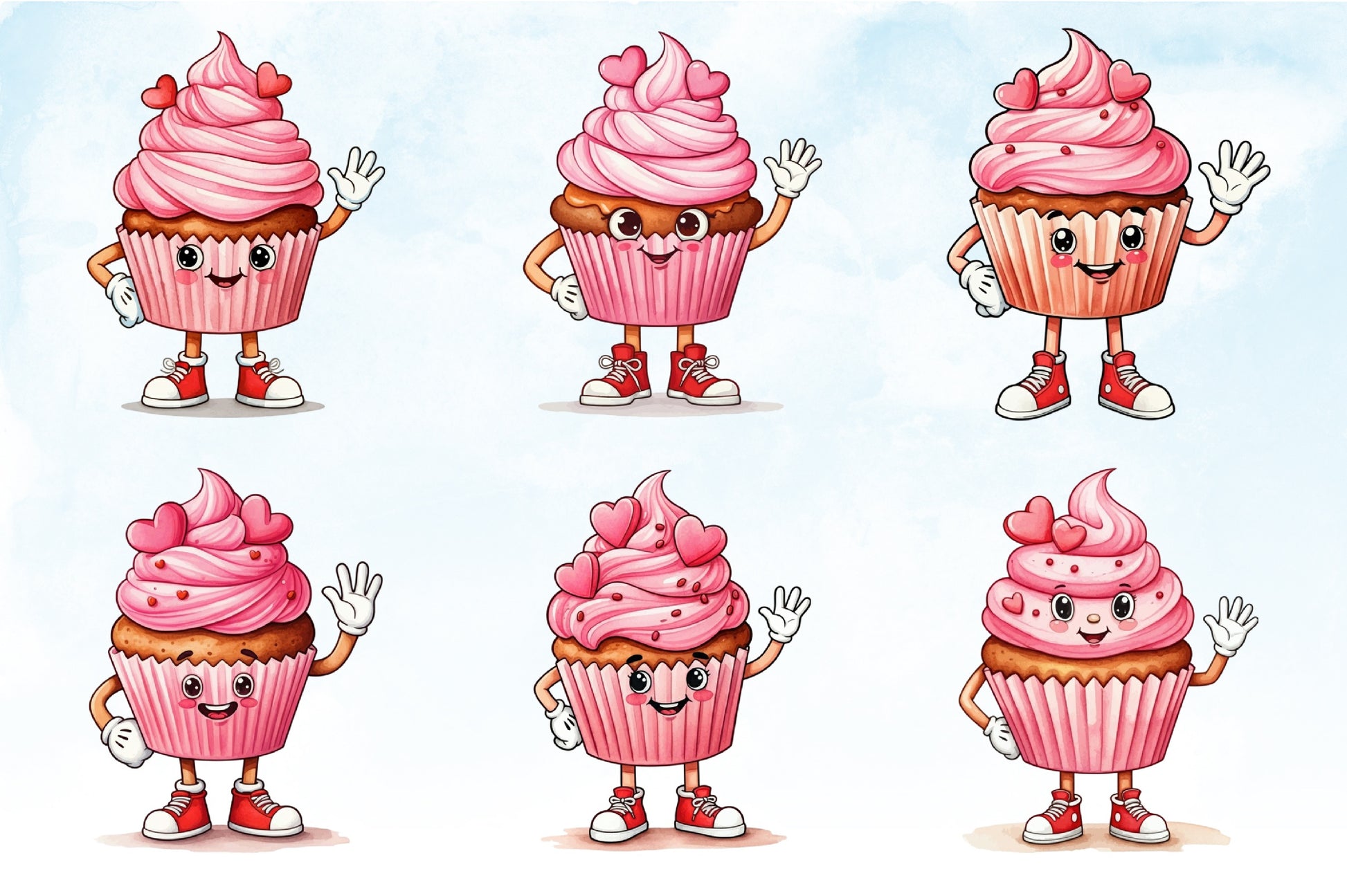 Kawaii Valentine Cupcake Clipart Bundle - CraftNest - Digital Crafting and Art