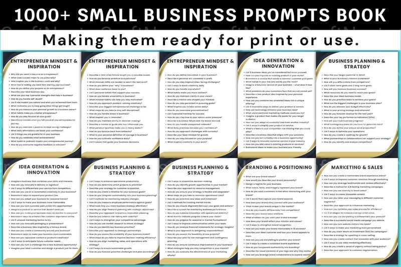 Small Business Prompts Book for Entrepreneurs - CraftNest - Digital Crafting and Art