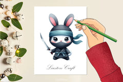 Cute Ninja Rabbit Clipart Bundle - CraftNest - Digital Crafting and Art