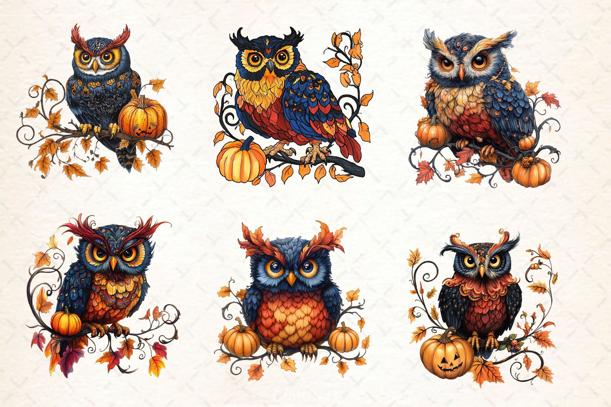 Fall Owl Halloween Owl Clipart Bundle - CraftNest - Digital Crafting and Art