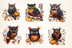 Fall Owl Halloween Owl Clipart Bundle - CraftNest - Digital Crafting and Art